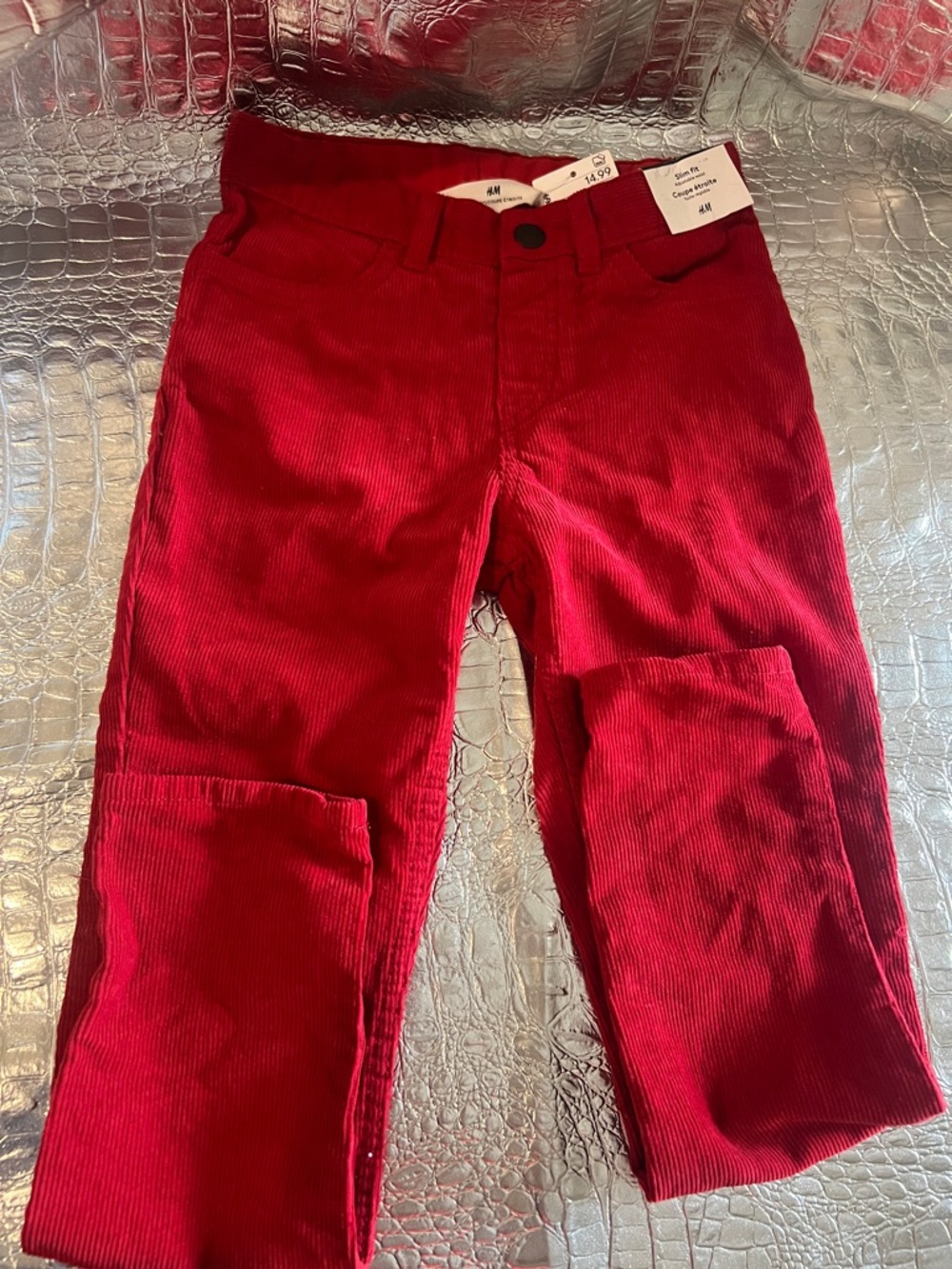 H&M Deep Red Corduroy Kids Pants